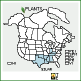 Distribution of Silphium laciniatum L. var. robinsonii L.M. Perry. . 