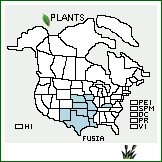 Distribution of Fuirena simplex Vahl var. aristulata (Torr.) Kral. . 