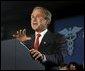 President George W. Bush addresses seniors about Medicare at New Britain General Hospital in New Britain, Conn., Thursday, June 12, 2003.  White House photo by Eric Draper