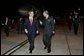 Arriving in London for a State Visit to the United Kingdom, President George W. Bush is greeted by Prince Charles at London Heathrow Airport Tuesday, Nov. 18, 2003. This State Visit is the first time an American President has visited as a guest of the Queen since President Reagan's visit in 1982.  White House photo by Eric Draper