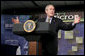 President George W. Bush gestures as he addresses the employees at Micron Technology Virginia in Manassas, Va., Tuesday, Feb. 6, 2007, on fiscal responsibility and the fiscal year 2008 budget.  White House photo by Paul Morse