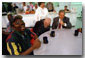 President George W. Bush visits the St. Augustine Parish Hunger Center in Cleveland Thursday, May 24. WHITE HOUSE PHOTO BY PAUL MORSE