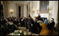 President George W. Bush addresses the Iftaar Dinner with Ambassadors and Muslim leaders in the State Dining Room of the White House, Monday, Oct. 16, 2006.  White House photo by Paul Morse