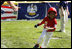  Maxwell Cowan of Eastern U.S. All-Stars rounds third base Wednesday, July 16, 2008, against the Central U.S. during an All-Star Tee Ball doubleheader on the South Lawn of the White House.