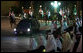 The limousine carrying President George W. Bush from Riyadh-King Khaled International Airport arrives at the Guest Palace in Riyadh Monday, Jan. 14, 2008, accompanied by a ceremonial horse procession. White House photo by Eric Draper