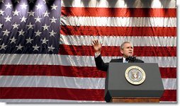 President George W. Bush speaks during the Missouri Welcome in St. Charles, Mo., Monday, Nov. 4.  White House photo by Eric Draper