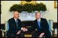 President George W. Bush welcomes Prime Minister Goh Chok Tong of Singapore to the Oval Office Wednesday, May 5, 2004. White House photo by Eric Draper