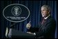 President George W. Bush speaks to the media in Crawford, Texas during a statement on the recent earthquake and Tsunami disasters, Wednesday, Dec. 29, 2004. White House photo by Eric Draper.