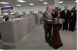 President George W. Bush delivers remarks on housing Friday, March 28, 2008, at Novadebt in Freehold, New Jersey. White House photo by Chris Greenberg