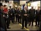 Vice President Dick Cheney meets with firefighters of FDNY Rescue Company 1 at their firehouse in New York, N.Y., Sept. 11, 2003. Eleven firefighters from the company died in the terrorist attacks Sept. 11, 2001. They are: Capt. Terence S. Hatton, 41; Lt. Dennis Mojica, 50; Joseph Angelini Sr., 63; Gary Geidel, 44; William Henry, 49; Kenneth Joseph Marino, 40; Michael G. Montesi, 39; Gerard Terence Nevins, 46; Patrick J. O'Keefe, 44; Brian Edward Sweeney, 29; and David M. Weiss, 41. White House photo by David Bohrer.