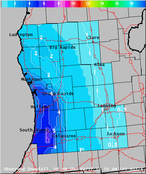 Map of Observed Snowfall