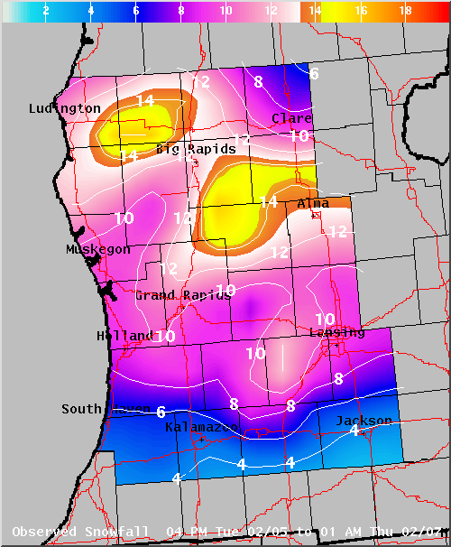 Map of Observed Snowfall