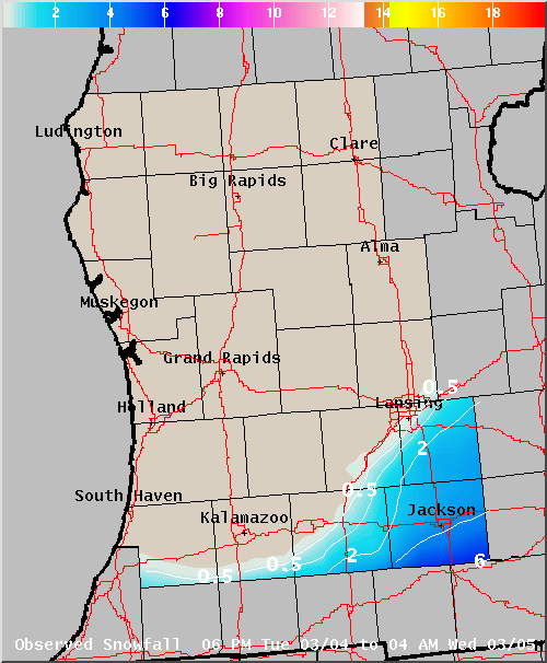 Map of Observed Snowfall