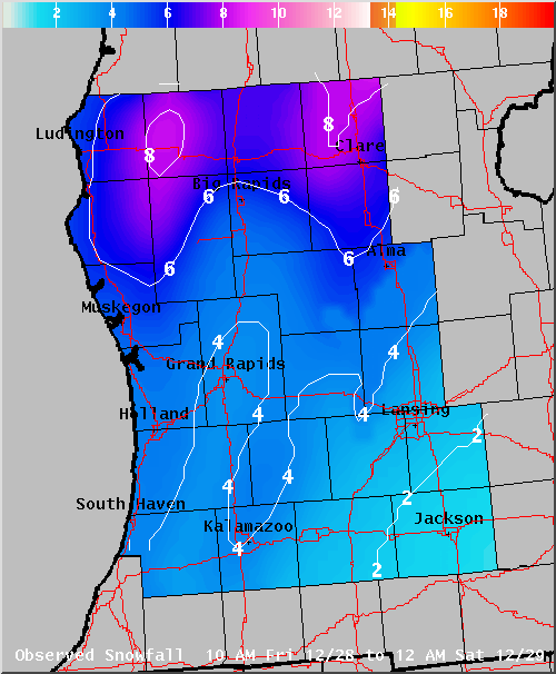 Map of Observed Snowfall