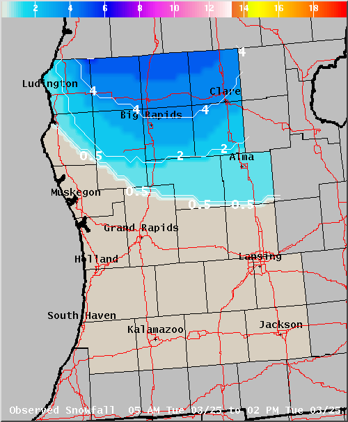 Map of Observed Snowfall