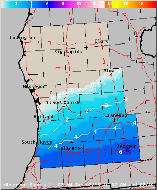 Map of Observed Snowfall