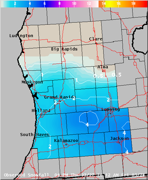 Map of Observed Snowfall