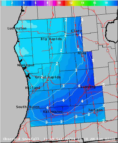 Map of Observed Snowfall