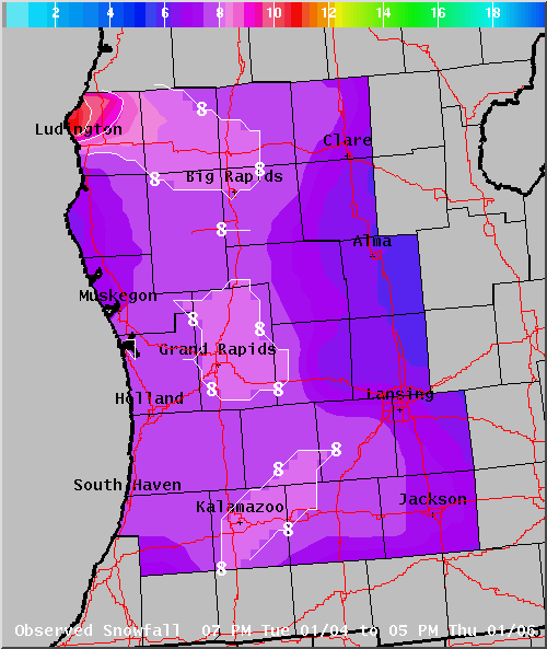 Map of Observed Snowfall