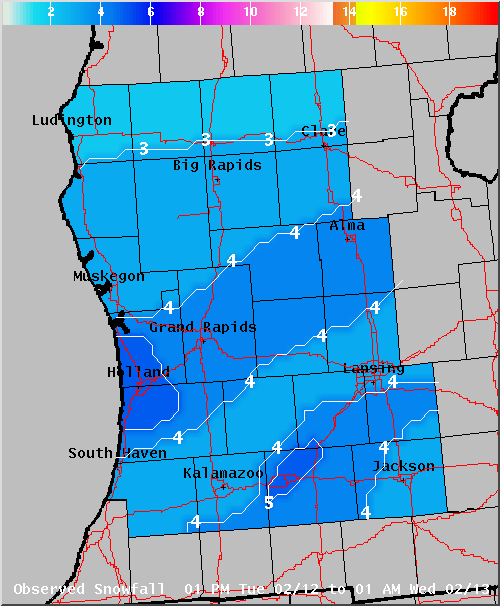 Map of Observed Snowfall