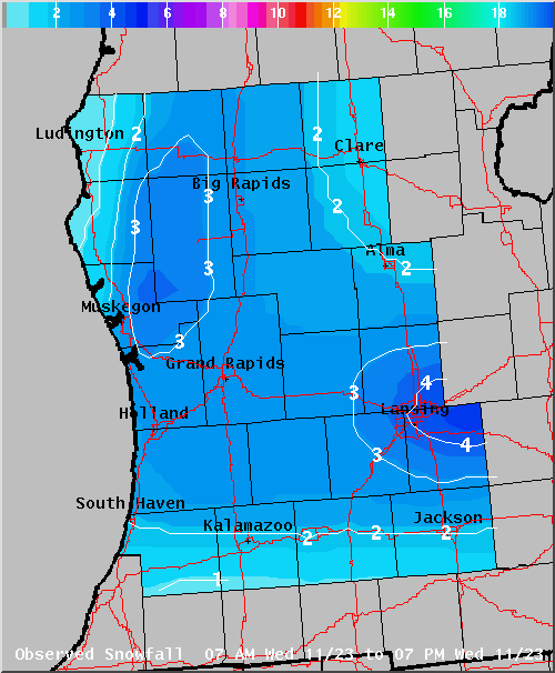 Map of Observed Snowfall