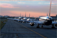 Airplanes on tarmac