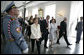 President George W. Bush and Mrs. Laura Bush walk with President Vaclav Klaus and his wife Livia Klausova during their visit to Prague Castle Tuesday, June 5, 2007. White House photo by Eric Draper