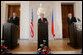 President George W. Bush addresses a joint news conference Tuesday, June 5, 2007, joined by Czech President Vaclav Klaus, right, and Czech Prime Minister Mirek Topolanek, left, at Prague Castle in the Czech Republic. White House photo by Chris Greenberg