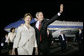 President George W. Bush and Mrs. Laura Bush wave to the crowd on hand for their arrival Sunday, March 12, 2007, at La Aurora Air Force Base in Guatemala City. Guatemala is the fourth stop in their five-country, Latin American visit. White House photo by Eric Draper