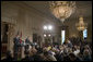 President George W. Bush and Canadian Prime Minister Stephen Harper talk with the media during a joint press conference in the East Room Thursday, July 6, 2006. "We've had some disputes in the past, trade disputes. That's what you expect when you have a lot of trade," said President Bush. "And probably the most nettlesome trade dispute was softwood lumber. And I appreciate the Prime Minister's leadership in helping us resolve this issue." 