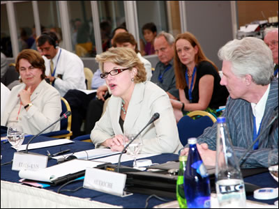 Secretary Spellings delivers plenary remarks on the quality, relevance, and impact of higher education at the meeting of the Organization for Economic Co-operation and Development (OECD) Education Committee in Athens, Greece.