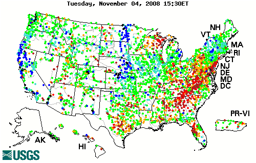 Current Streamflow Conditions for the United States