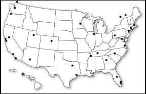 Figure 1.  Metropolitan Areas with Freeway HOV Facilities 