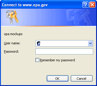 image of password dialog box