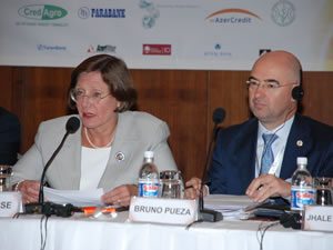 U.S. Ambassador Anne Derse was among the dignitaries who delivered opening remarks at the made opening remarks at the microfinance conference.