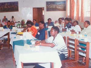 Photo: Women members of local councils attend a workshop to gain confidence in public speaking and to effectively represent the needs of their constituents.
