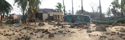 Photograph of damage at Kalmunai.