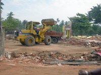 photograph of tsunami cleanup