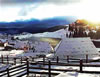 Mountain huts dot the Vranica Mountainside surrounding Prokosko Lake