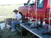 Gas collection from water sampled from an unsaturated-zone study well.