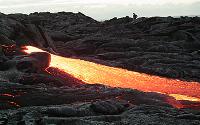 Lava stream in Kohola arm of Mother's Day flow, Kilauea volcano, Hawai'i