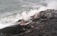 Lava at front of flow on Highcastle beach, Kilauea volcano, Hawai'i