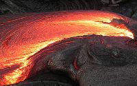 Lava sweeping from breakout point in Highcastle lobe, Kilauea volcano, Hawai'i