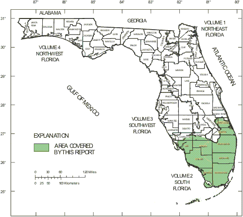 map showing the geographic area covered by this report within Florida