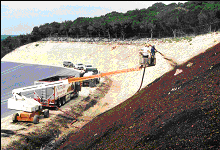 Photo Description: Application of a compost blanket