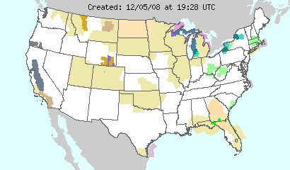 This image displays watches, warnings, statements and advisories issued by the National Weather Service