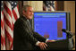 President George W. Bush discusses the federal budget Monday, Sept. 24, 2007, in the Dwight D. Eisenhower Executive Office Building. "This is an important time for our economy. For nearly six years we've enjoyed uninterrupted economic growth. Since August 2003, the economy has added more than 8.2 million jobs," said President Bush. "Productivity is growing, and that's translating into larger paychecks for American workers. Unemployment is low, inflation is low, and opportunity abounds. The entrepreneurial spirit is strong."  White House photo by Joyce N. Boghosian