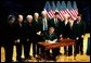 President George W. Bush signs S.3, the Partial Birth Abortion Ban Act of 2003., at the Ronald Reagan Building in Washington, D.C., Wednesday, Nov. 5, 2003.  White House photo by Tina Hager