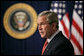 President George W. Bush delivers a statement on the Marriage Protection Amendment in the Presidential Hall of the Dwight D. Eisenhower Executive Office Building Monday, June 5, 2006. "In 1996, Congress approved the Defense of Marriage Act by large bipartisan majorities in both the House and the Senate, and President Clinton signed it into law." said the President. "And since then, 19 states have held referendums to amend their state constitutions to protect the traditional definition of marriage. In every case, the amendments were approved by decisive majorities with an average of 71 percent." White House photo by Eric Draper