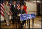 President George W. Bush signs H.R. 7222, the Andean Trade Preference Act Extension Thursday, Oct. 16, 2008, in the Eisenhower Executive Office Building. The bill will extend the Generalized Systems of Preferences (GSP), designed to help developing countries expand their market presence and strengthen their economies, and the Andean Trade Pact, which waives duties on imports from Bolivia, Colombia, Ecuador, and Peru in accordance with a 1991 law. Looking on are Ambassador Susan Schwab, the U.S. Trade Representative, U.S. Secretary of Commerce Carlos Gutierrez and U.S. Secretary of State Condoleezza Rice. White House photo by Eric Draper